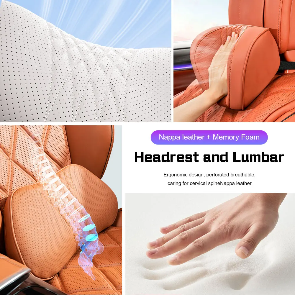 Memory Foam Car Neck Pillow Lumbar Support - Car Headrest Seat Neck Pillow Breathable