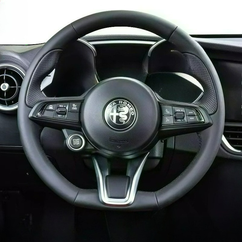 Car Steering Wheel Cover Anti Slip Breathable - Hand Stitched Renovation Non-Slip Wear-Resistant Black