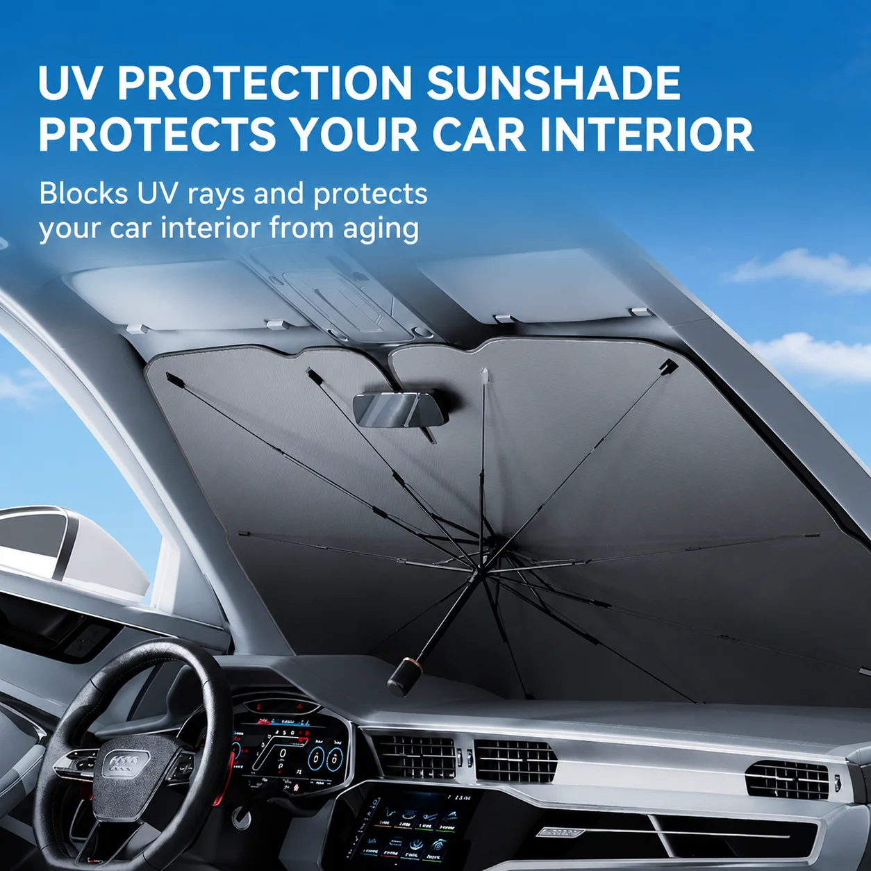 Retractable Anti Uv Protection - đánh giá và giá Car Sunshade Windshield Umbrella Foldable