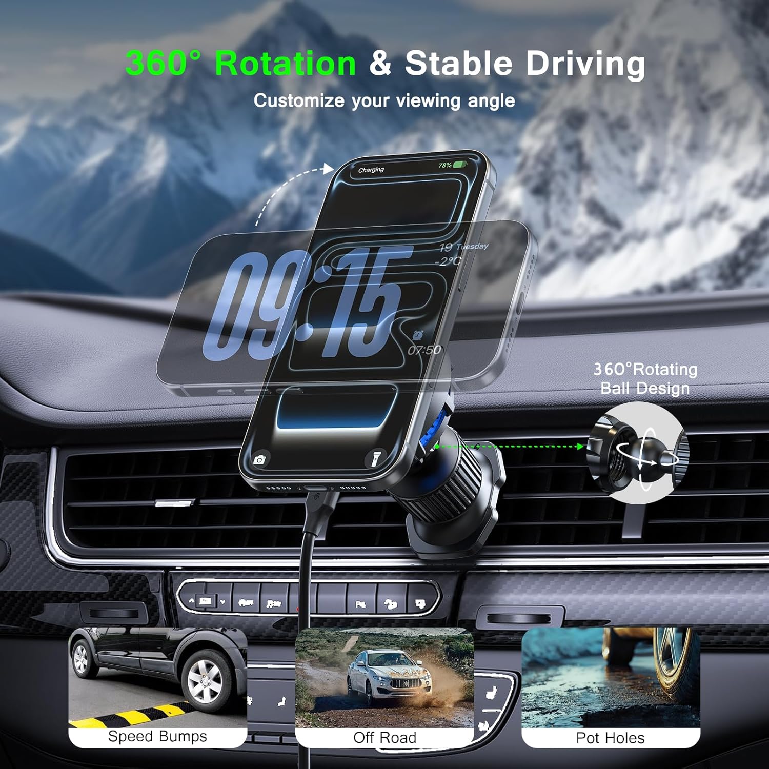 UYUXIO Consumer Electronics Ma - đánh giá và giá Wireless Car Charger Mount Fast Charging