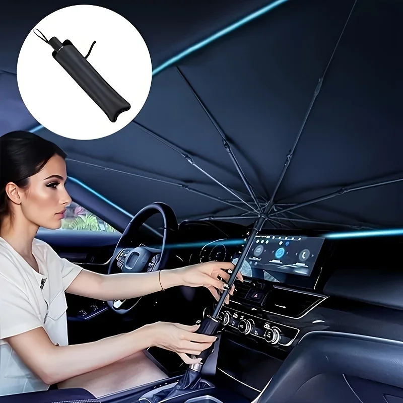 Car Windshield Sun Shade, Fold - đánh giá và giá Car Sunshade Windshield Umbrella Foldable
