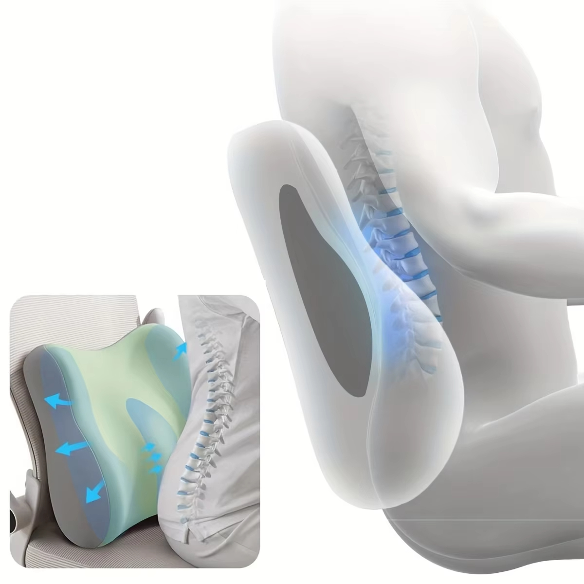 Car Seat Memory Foam Cushion L - đánh giá và giá Memory Foam Car Neck Pillow Lumbar Support
